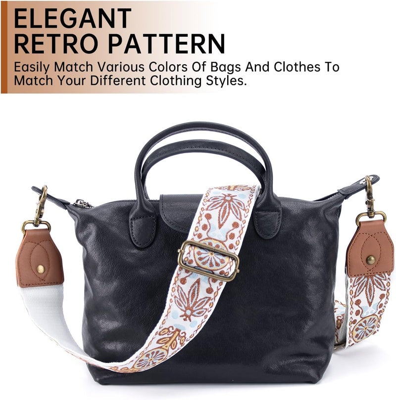 Dksongr Purse Strap Replacement Crossbody Adjustable Bag Strap Retro Jacquard Embroidery Wide Shoulder Strap for Women Handbags - Image 3